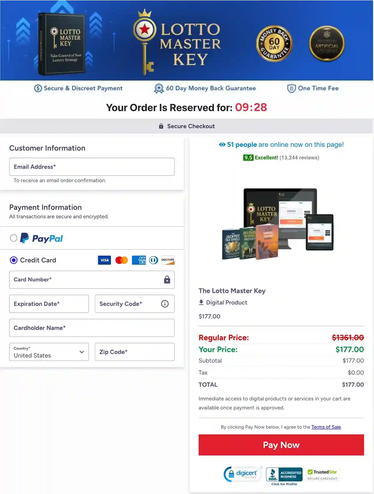 Lotto Master Key Official Secure Checkout Page