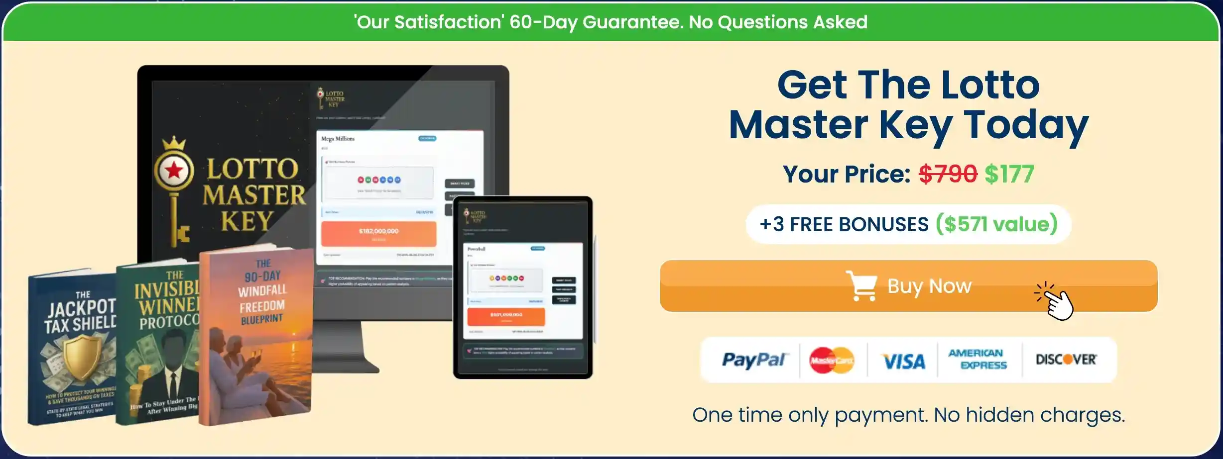 Lotto Master Key Pricing — $177 One-Time Payment with 3 Free Bonuses